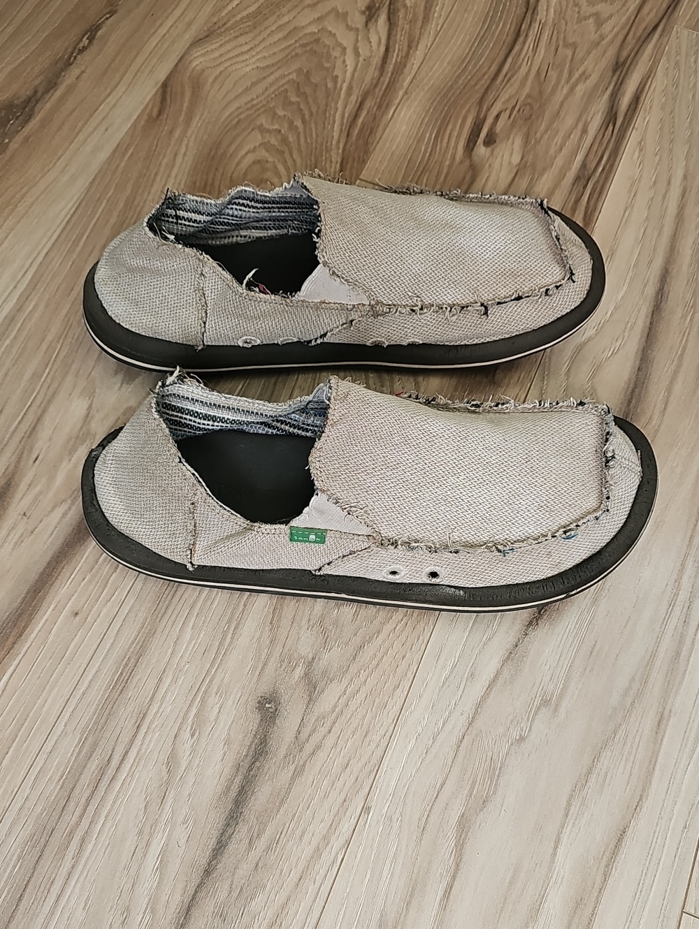 Sanuk Men's Slip-On Canvas Loafers in Beige